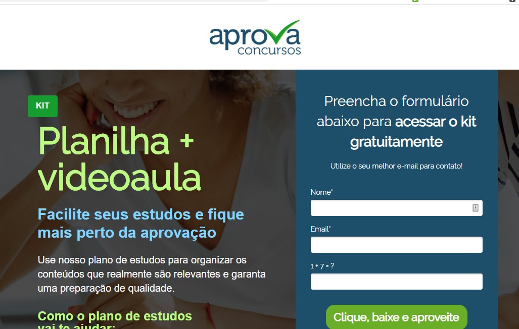 Landing page - material rico