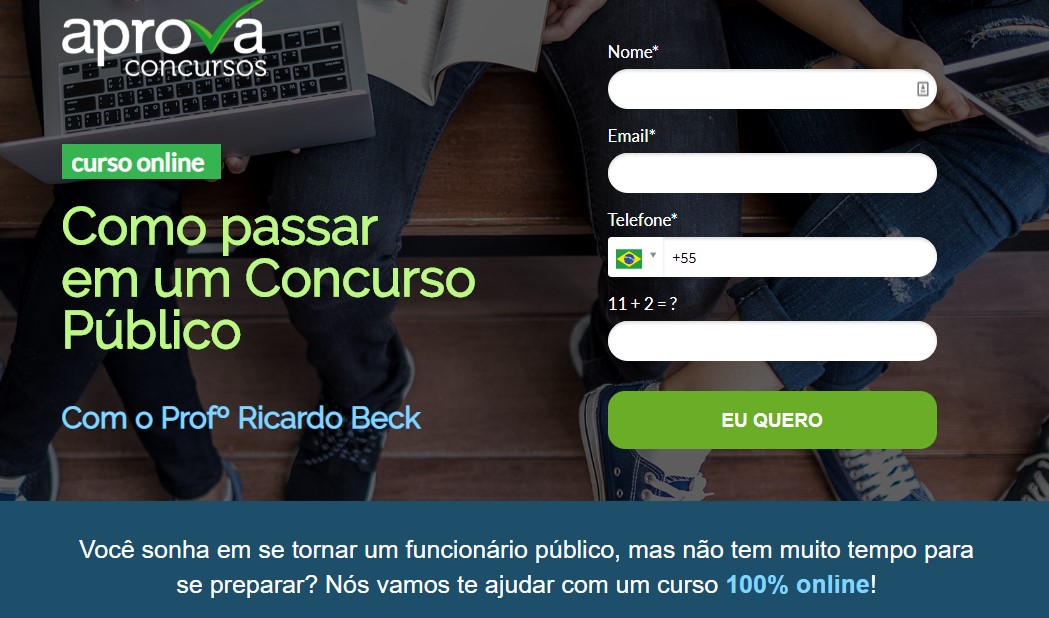Landing page - inscrição no curso